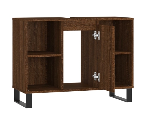 Mueble de baño madera de ingeniería roble marrón 80x33x60 cm