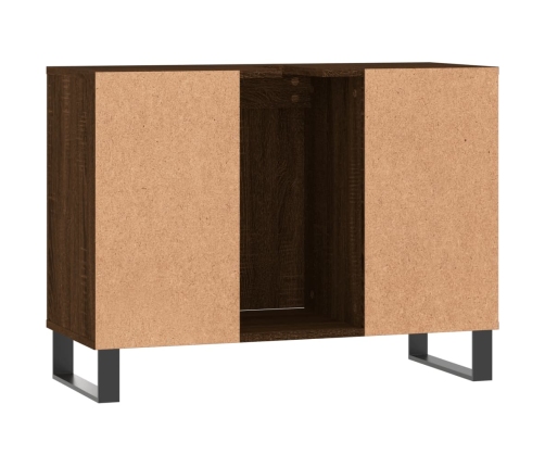 Mueble de baño madera de ingeniería roble marrón 80x33x60 cm