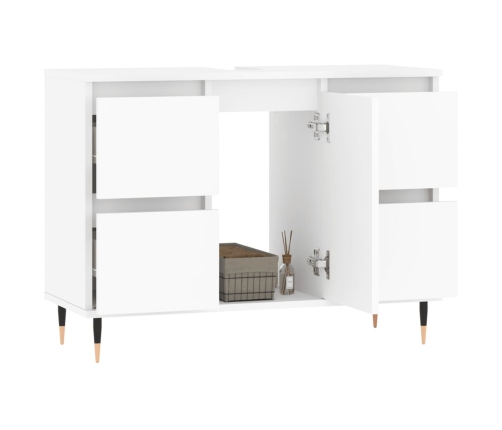 Mueble de baño madera de ingeniería blanco 80x33x60 cm