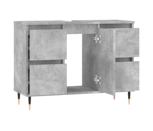 Mueble de baño madera de ingeniería gris hormigón 80x33x60 cm