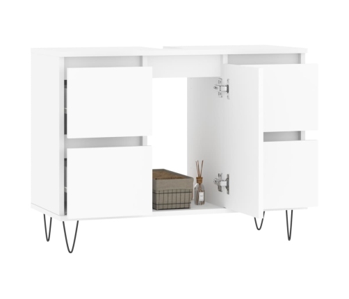 Mueble de baño madera de ingeniería blanco 80x33x60 cm