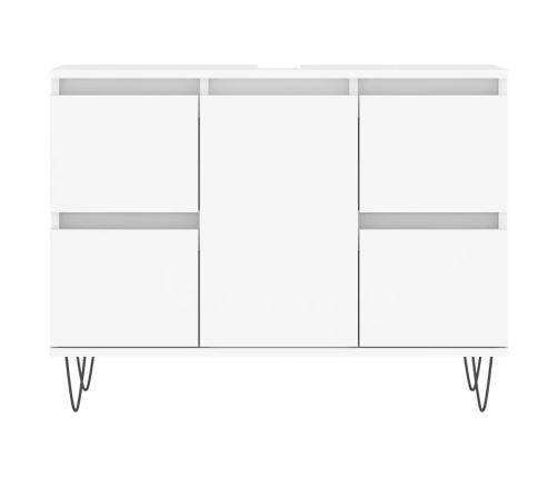 Mueble de baño madera de ingeniería blanco 80x33x60 cm