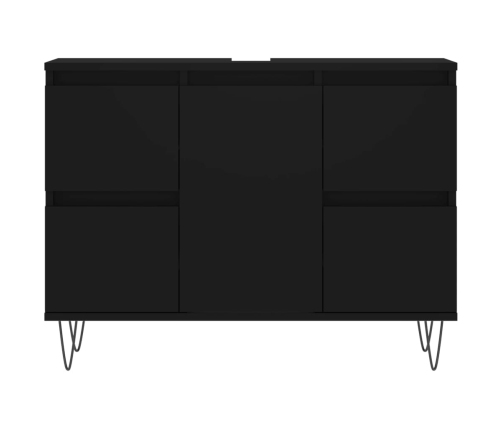 Mueble de baño madera de ingeniería negro 80x33x60 cm