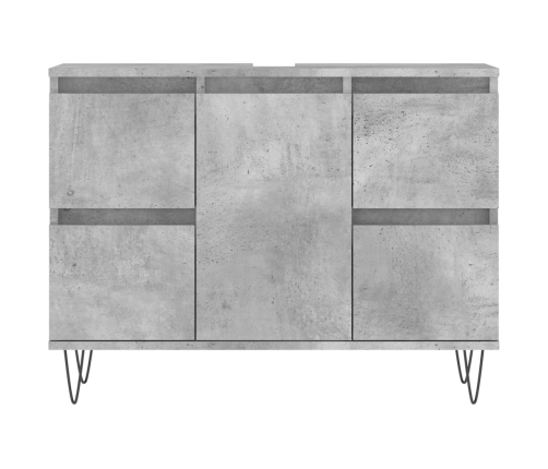 Mueble de baño madera de ingeniería gris hormigón 80x33x60 cm