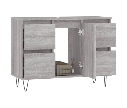 Mueble de baño madera de ingeniería gris Sonoma 80x33x60 cm