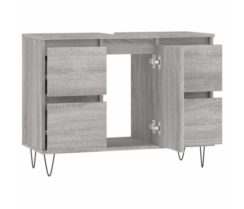 Mueble de baño madera de ingeniería gris Sonoma 80x33x60 cm