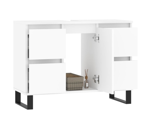 Mueble de baño madera de ingeniería blanco 80x33x60 cm