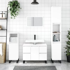 Mueble de baño madera de ingeniería blanco 80x33x60 cm