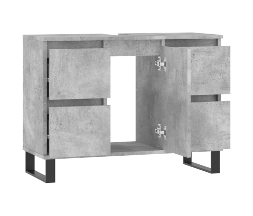 Mueble de baño madera de ingeniería gris hormigón 80x33x60 cm