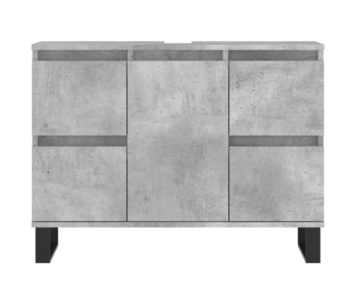 Mueble de baño madera de ingeniería gris hormigón 80x33x60 cm