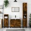 Mueble de baño madera de ingeniería roble ahumado 80x33x60 cm