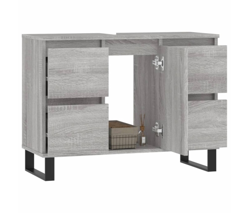 Mueble de baño madera de ingeniería gris Sonoma 80x33x60 cm