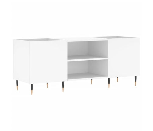 Mueble para discos madera contrachapada blanco 121x38x48 cm