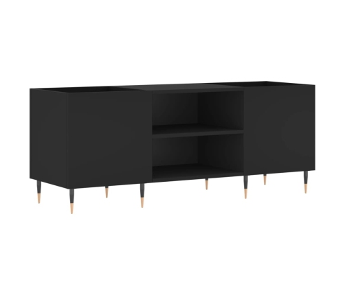 Mueble para discos madera contrachapada negro 121x38x48 cm