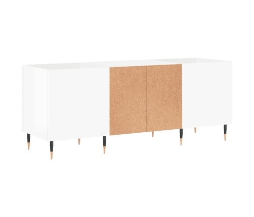 Mueble discos madera contrachapada blanco brillo 121x38x48 cm