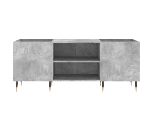 Mueble discos madera contrachapada gris hormigón 121x38x48 cm