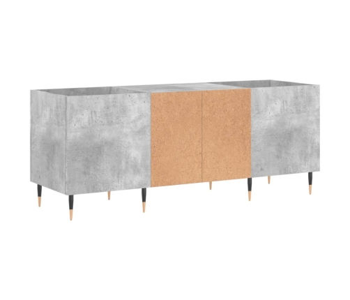 Mueble discos madera contrachapada gris hormigón 121x38x48 cm