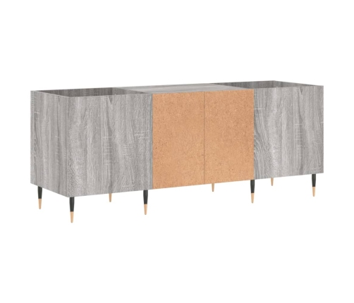 Mueble para discos madera contrachapada gris sonoma 121x38x48cm