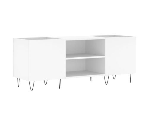 Mueble para discos madera contrachapada blanco 121x38x48 cm