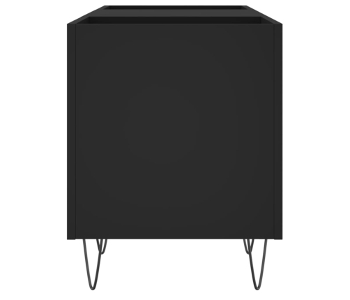 Mueble para discos madera contrachapada negro 121x38x48 cm