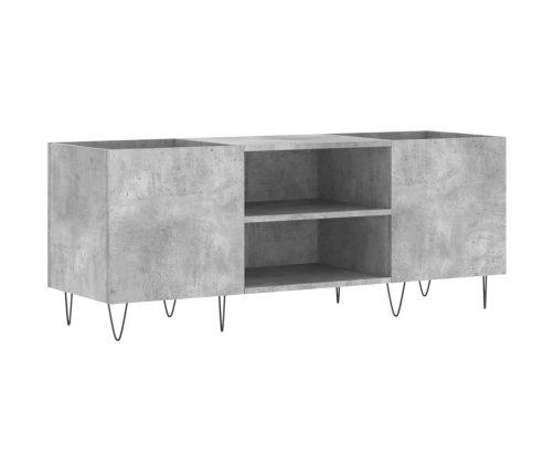 Mueble discos madera contrachapada gris hormigón 121x38x48 cm