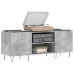 Mueble discos madera contrachapada gris hormigón 121x38x48 cm