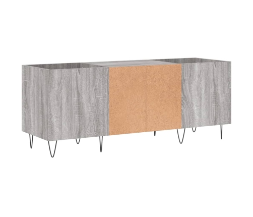 Mueble para discos madera contrachapada gris sonoma 121x38x48cm