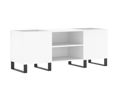 Mueble para discos madera contrachapada blanco 121x38x48 cm