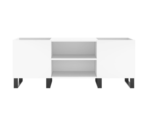 Mueble para discos madera contrachapada blanco 121x38x48 cm