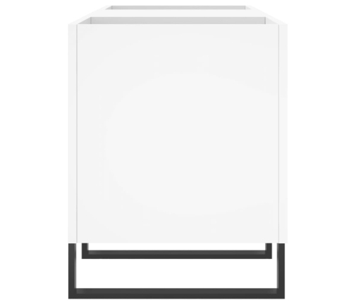 Mueble para discos madera contrachapada blanco 121x38x48 cm