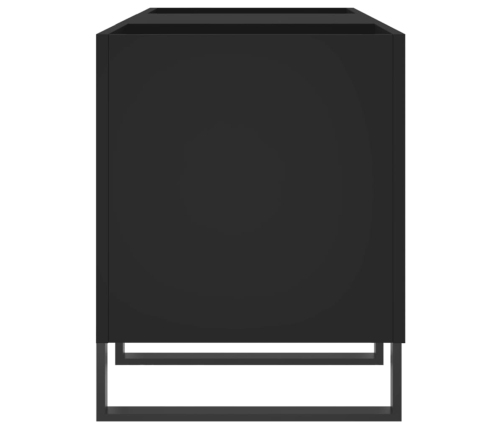 Mueble para discos madera contrachapada negro 121x38x48 cm