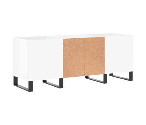 Mueble discos madera contrachapada blanco brillo 121x38x48 cm