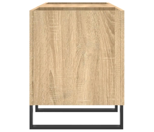 Mueble discos madera contrachapada roble sonoma 121x38x48 cm