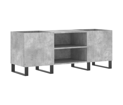 Mueble discos madera contrachapada gris hormigón 121x38x48 cm