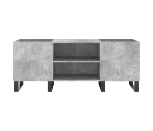 Mueble discos madera contrachapada gris hormigón 121x38x48 cm