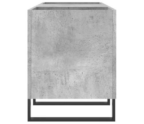 Mueble discos madera contrachapada gris hormigón 121x38x48 cm