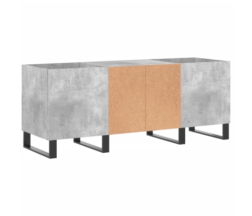 Mueble discos madera contrachapada gris hormigón 121x38x48 cm