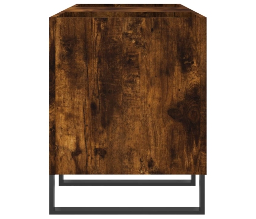 Mueble discos madera contrachapada roble ahumado 121x38x48 cm