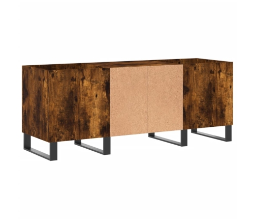 Mueble discos madera contrachapada roble ahumado 121x38x48 cm