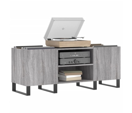 Mueble para discos madera contrachapada gris sonoma 121x38x48cm