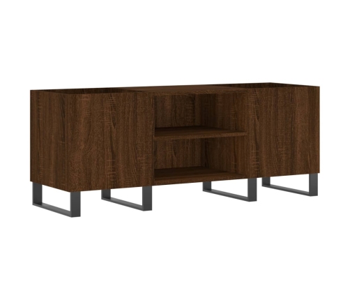 Mueble de discos madera contrachapada roble marrón 121x38x48 cm