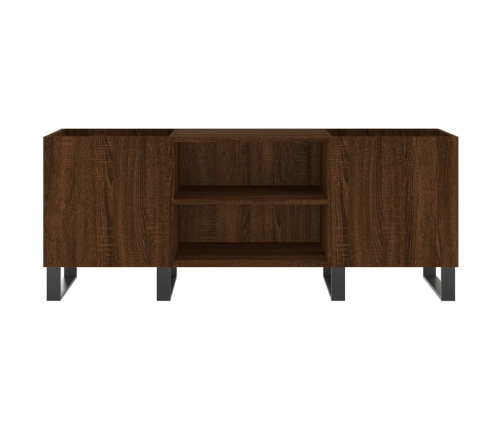 Mueble de discos madera contrachapada roble marrón 121x38x48 cm