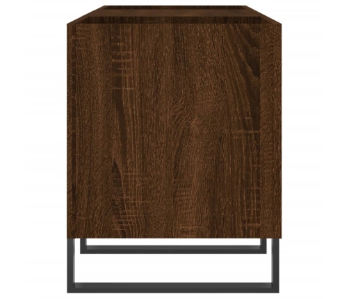 Mueble de discos madera contrachapada roble marrón 121x38x48 cm