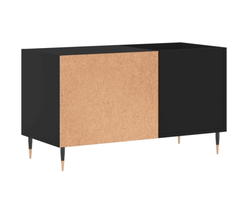 Mueble de discos madera de ingeniería negro 85x38x48 cm