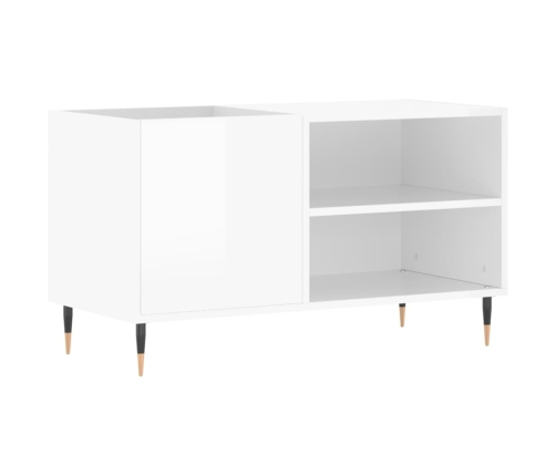 Mueble de discos madera de ingeniería blanco brillo 85x38x48 cm