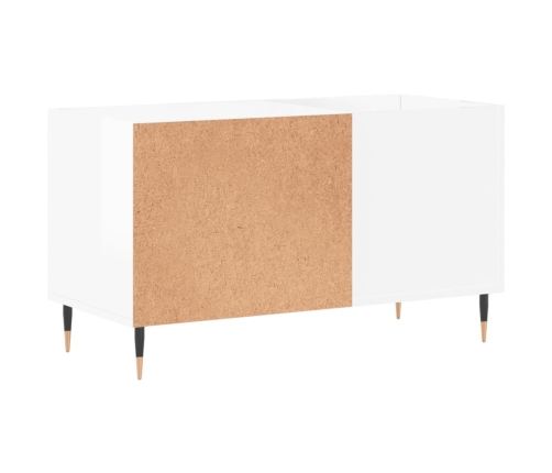 Mueble de discos madera de ingeniería blanco brillo 85x38x48 cm