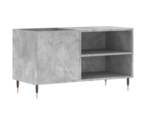 Mueble de discos madera de ingeniería gris hormigón 85x38x48 cm