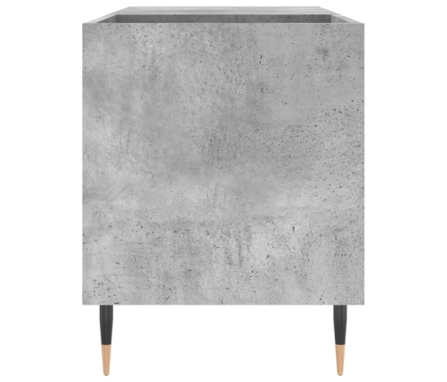 Mueble de discos madera de ingeniería gris hormigón 85x38x48 cm