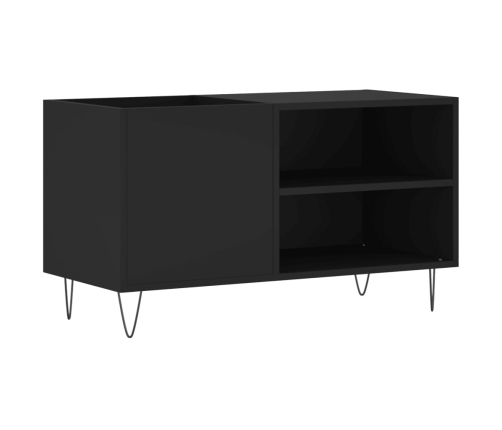 Mueble de discos madera de ingeniería negro 85x38x48 cm