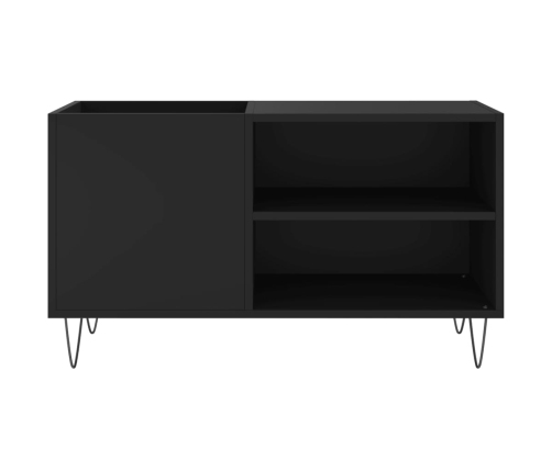 Mueble de discos madera de ingeniería negro 85x38x48 cm